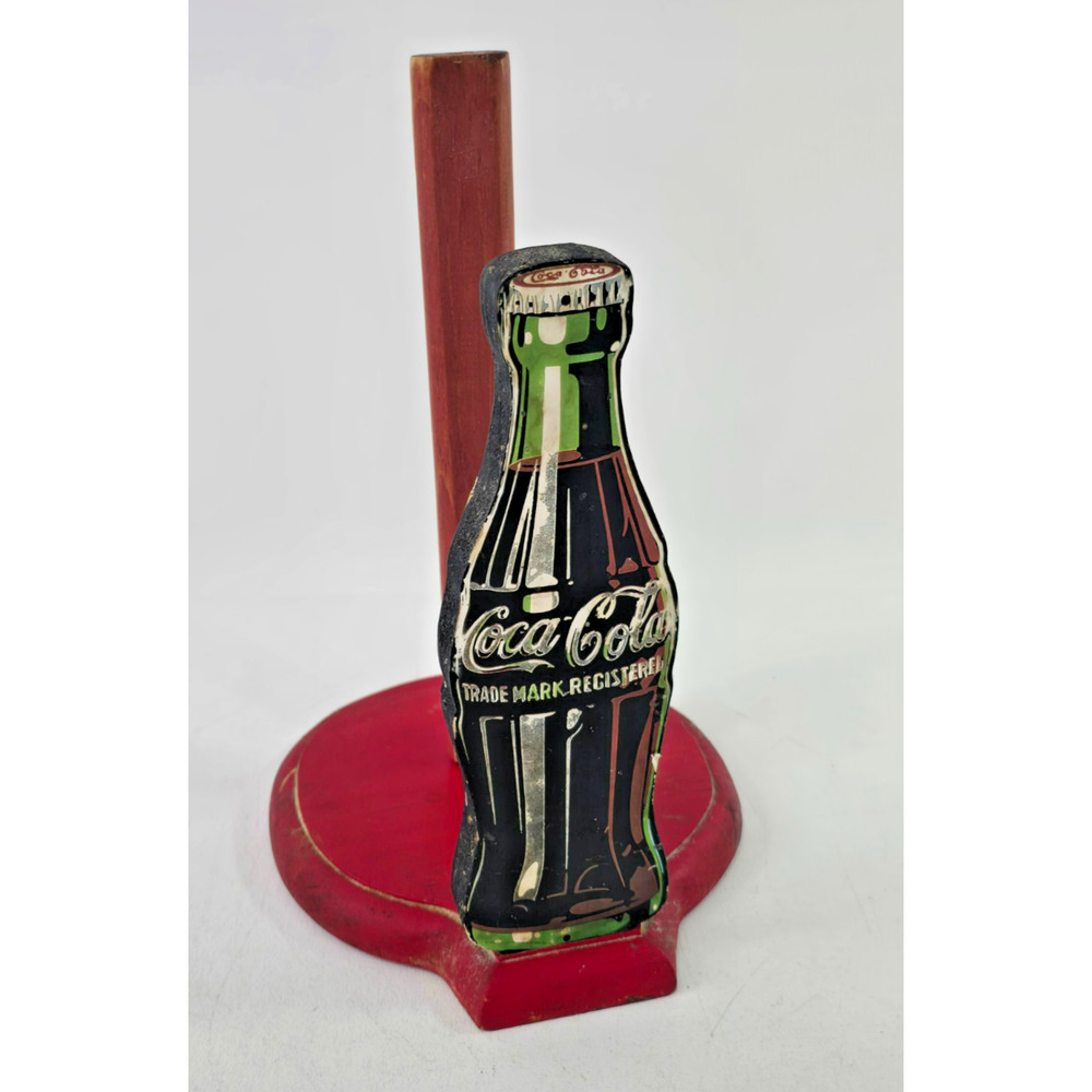 Vintage Coca Cola Wooden Paper Towel Holder